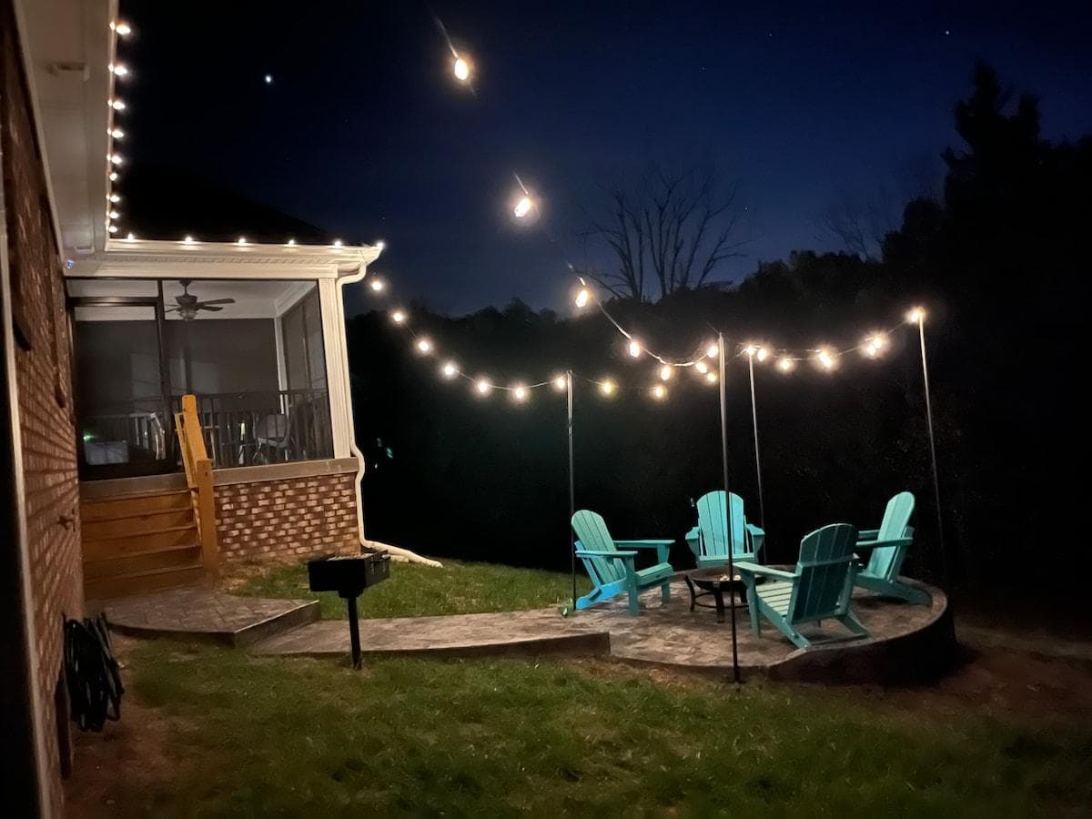 Reconnect over bourbon and a bonfire. Solar lights will light the way.